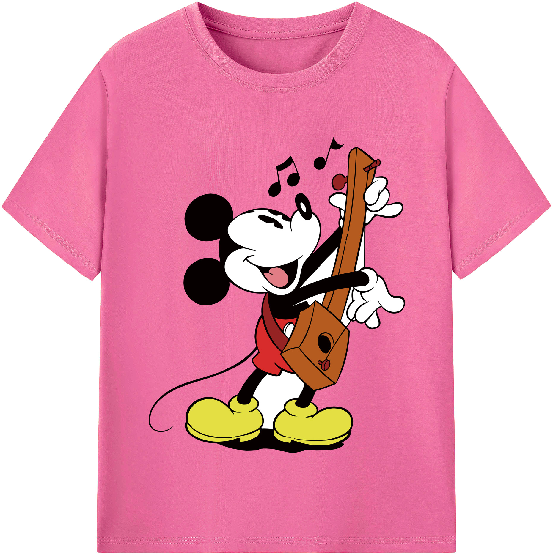 （画像用） ミッキーマウス Mickey Mouse レディースカジュアルプリントTシャツ（綿100％）
